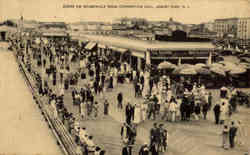 Scene on Boardwalk from Convention Hall Postcard