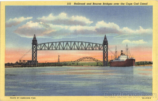 Railroad And Bourne Bridges Over The Cape Cod Canal Massachusetts