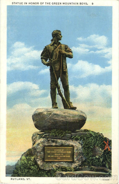 Statue In Honor Of The Green Mountain Boys Rutland Vermont