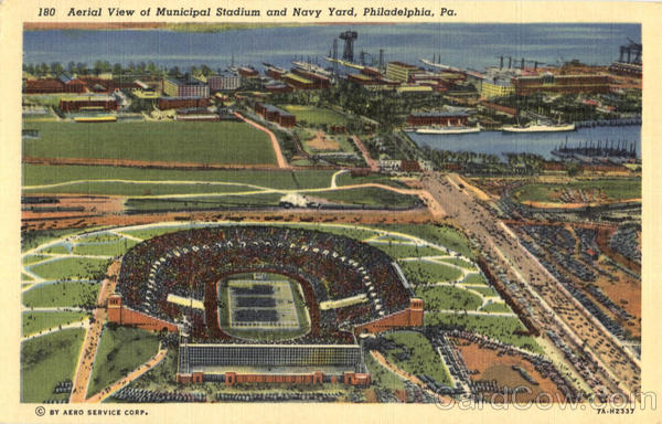 Aerial View Of Muncipal Stadium And Navy Yard Philadelphia Pennsylvania