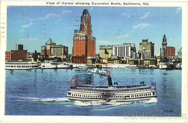 View Of Harbor Showing Excursion Boats Baltimore Maryland