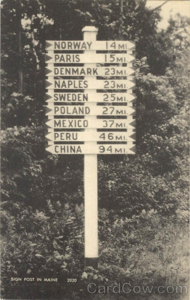 Sign Post In Maine Scenic