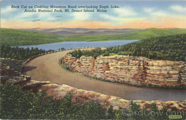 Rock Cut On Cadillac Mountain Road Overlooking Eagle Lake, Acadia National Park Mount Desert Island Maine