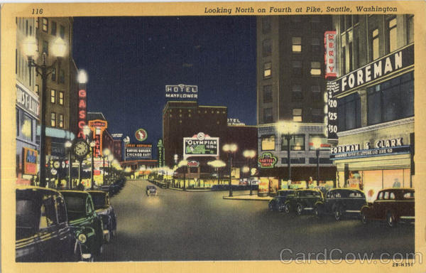 Looking North On Fourth At Pike Seattle Washington