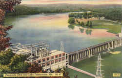 Powersite Dam And Lake Taneycome Postcard