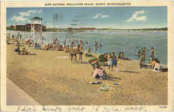 Surf Bathing, Wollaston Beach Quincy, MA Postcard Postcard