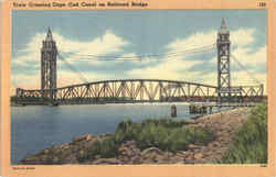 Train Crossing Cape Cod Canal On Rrailroad Bridge Massachusetts Postcard Postcard