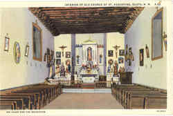 Interior Of Old Church Of St. Augustine Isleta, NM Postcard Postcard