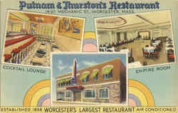 Putnam & Thurston's Restaurant, 19-27 Mechanic St. Worcester, MA Postcard Postcard