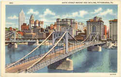 Sixth Street Bridge And Skyline Pittsburgh, PA Postcard Postcard