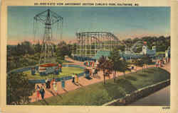 Bird's Eye View Amusement Section Carlin's Park Baltimore, MD Postcard Postcard