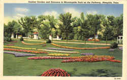 Sunken Garden And Entrance To Morningside Park On The Parkway Memphis, TN Postcard Postcard