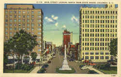 Main Street Looking North From State House Postcard
