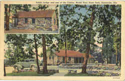 Public Lodge And One Of The Cabins, Monte Sano State Park Postcard