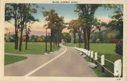 Maine Highway Scene Postcard