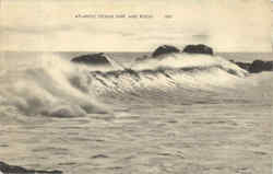 Altlantic Ocean Surf And Rocks Scenic, ME Postcard Postcard