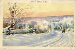 Winter-Time In Maine Scenic, ME Postcard Postcard