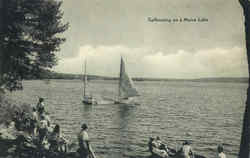 Sailboating On A Maine Lake Scenic, ME Postcard Postcard