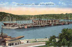 Lake Union Showing Old Boats Seattle, WA Postcard Postcard