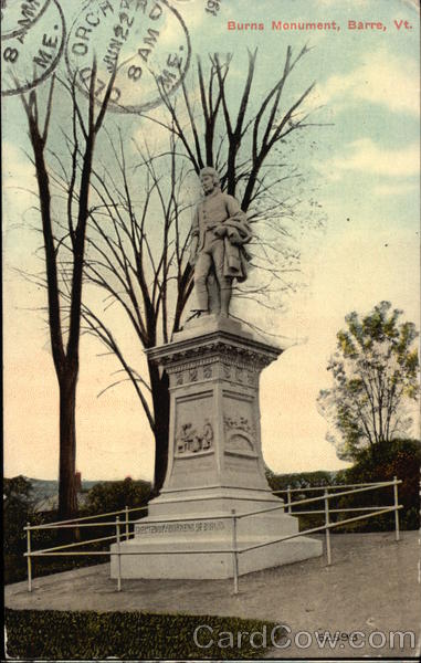 Burns Monument Barre Vermont