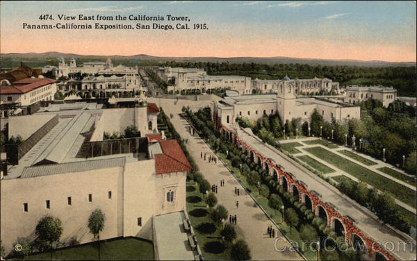 View east from the California Tower 1915 Panama-California Exposition