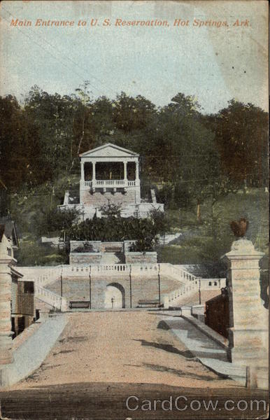Main Entrance to U.S. Reservation Hot Springs Arkansas