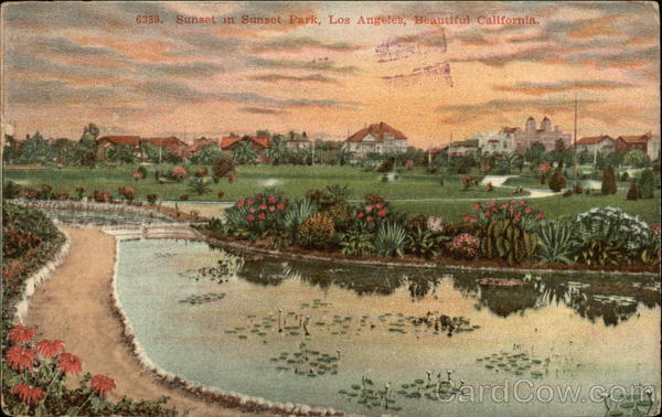 Sunset in Sunset Park Los Angeles California