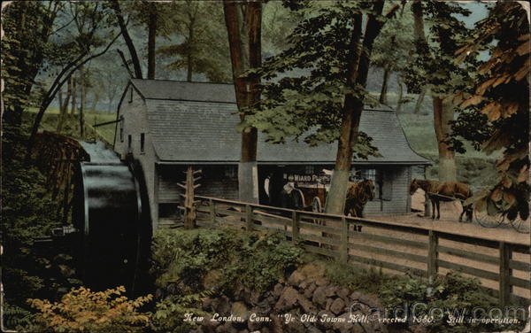 Ye Olde Towne Mill, erected 1650, still in operation New London Connecticut