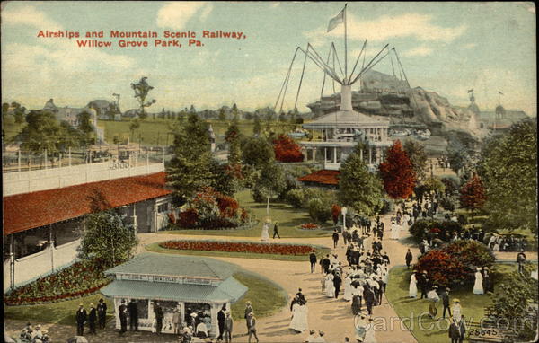 Airships and Mountain Scenic Railway, Willow Grove Park Pennsylvania