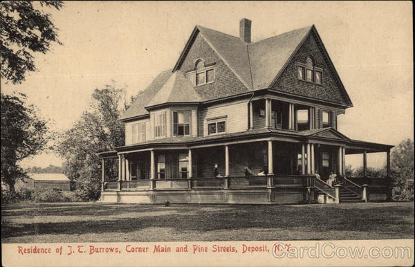 Residence of J.E. Burrows, Corner Main and Pine Streets Deposit New York
