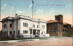 Elk's Club and City Hall Postcard