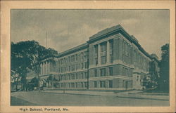View of High School Postcard