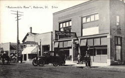 View of "Automobile Row" Hebron, IL Postcard Postcard