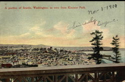 A portion of Seattle, Washington, as seen from Kinnear Park Postcard