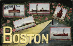 Greetings from Boston Massachusetts Postcard Postcard