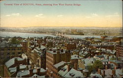 General View Showing New West Boston Bridge Postcard