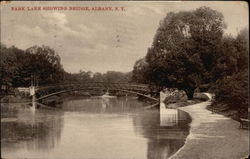 Park Lake, showing Bridge Postcard