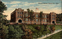 Pioneer School Zanesville, OH Postcard Postcard