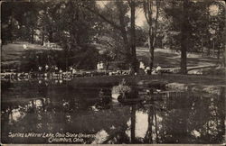 Spring & Mirror Lake, Ohio State University Postcard