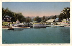 Lower Entrance to Songo River Lock Postcard