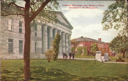 Library Building and Shevlin Hall, University of Minnesota Postcard