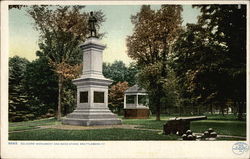 Soldiers' Monument and Band Stand Brattleboro, VT Postcard Postcard