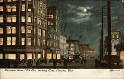 Farnam from 16th Street, looking East Postcard