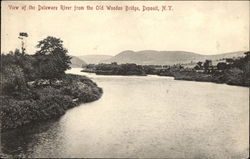 View of the Delaware River from the Old Wooden Bridge Postcard