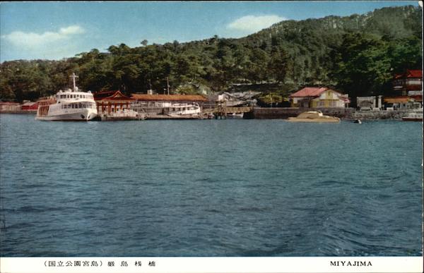 View of Pier and Boats Miyajima Japan