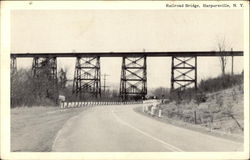 Railroad Bridge Harpursville, NY Postcard Postcard