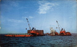 Construction of a Pier Postcard