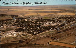 Aerial View Poplar, MT Postcard Postcard