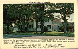 Open Hearth's Motel Trenton, ME Postcard Postcard