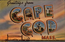 Greetings from Cape Cod, Mass Massachusetts Postcard Postcard